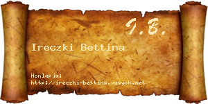 Ireczki Bettina névjegykártya