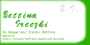 bettina ireczki business card